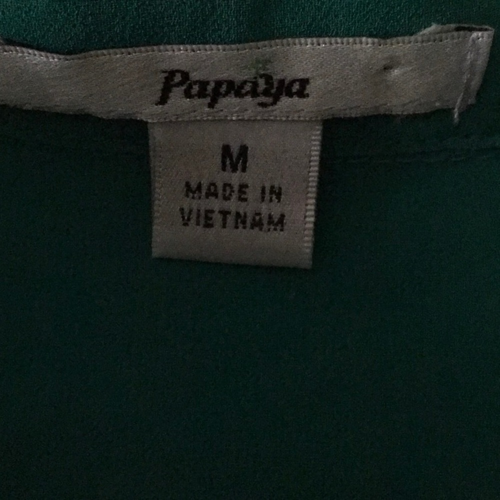Green sheer button up. - Picture 2 of 3